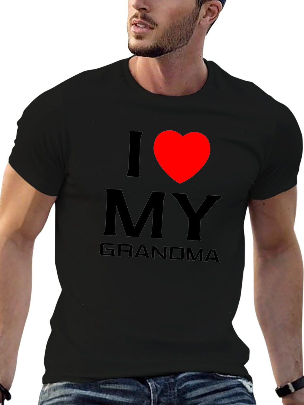 I Love Grandma Tee - Heart Graphic T-Shirt