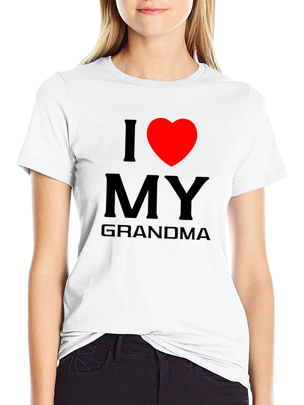 I Love Grandma Tee - Heart Graphic T-Shirt