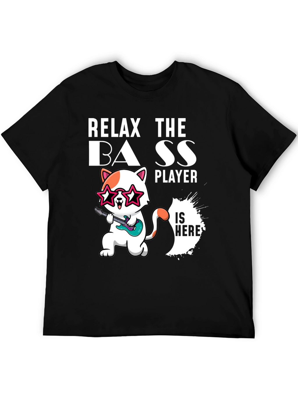 Relax The Bass Player Funny Cat T-Shirt
