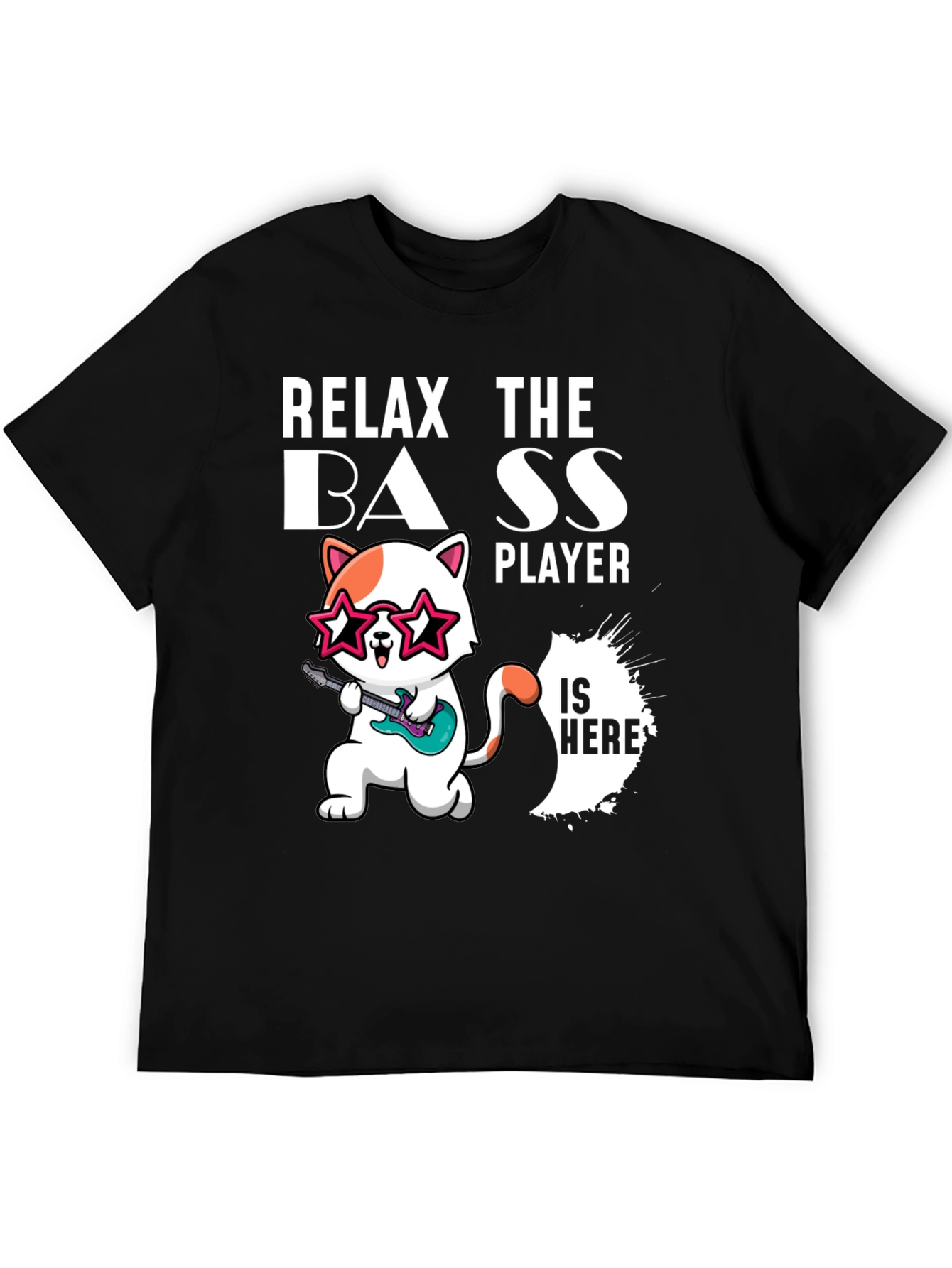 Relax The Bass Player Funny Cat T-Shirt