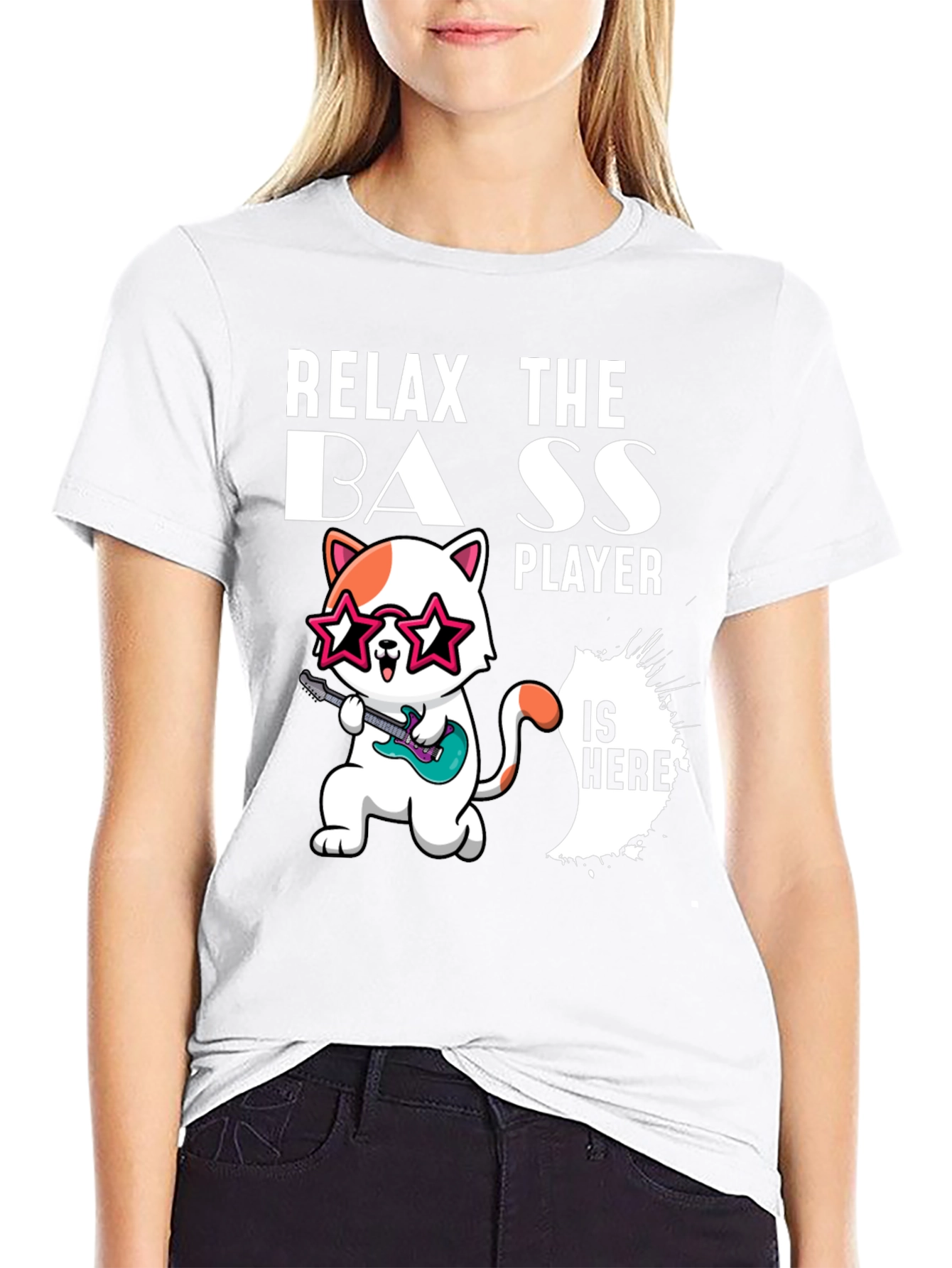 Relax The Bass Player Funny Cat T-Shirt