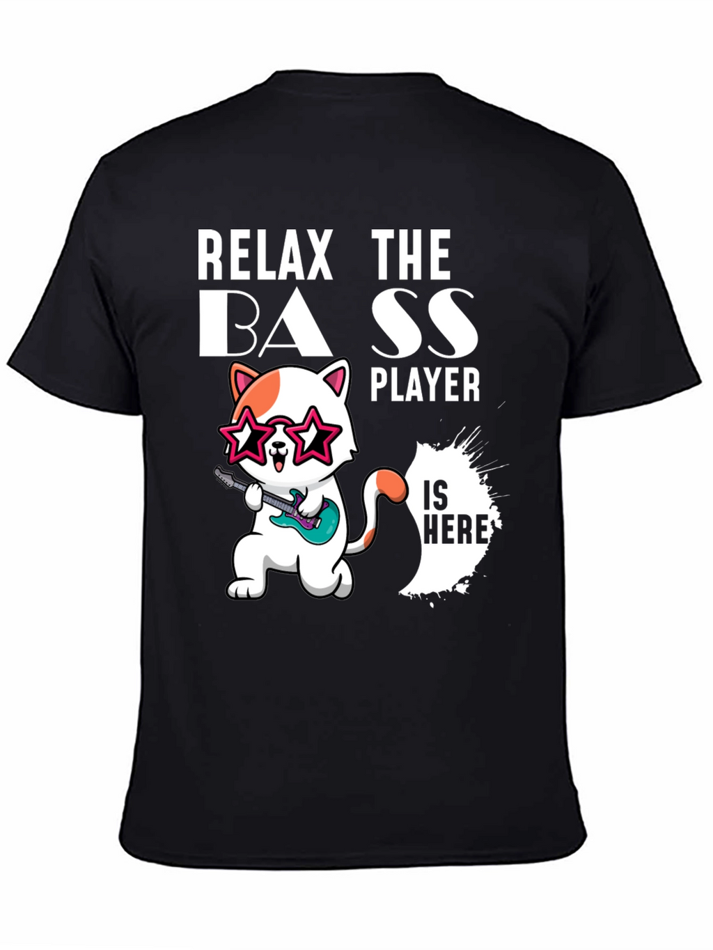 Relax The Bass Player Funny Cat T-Shirt