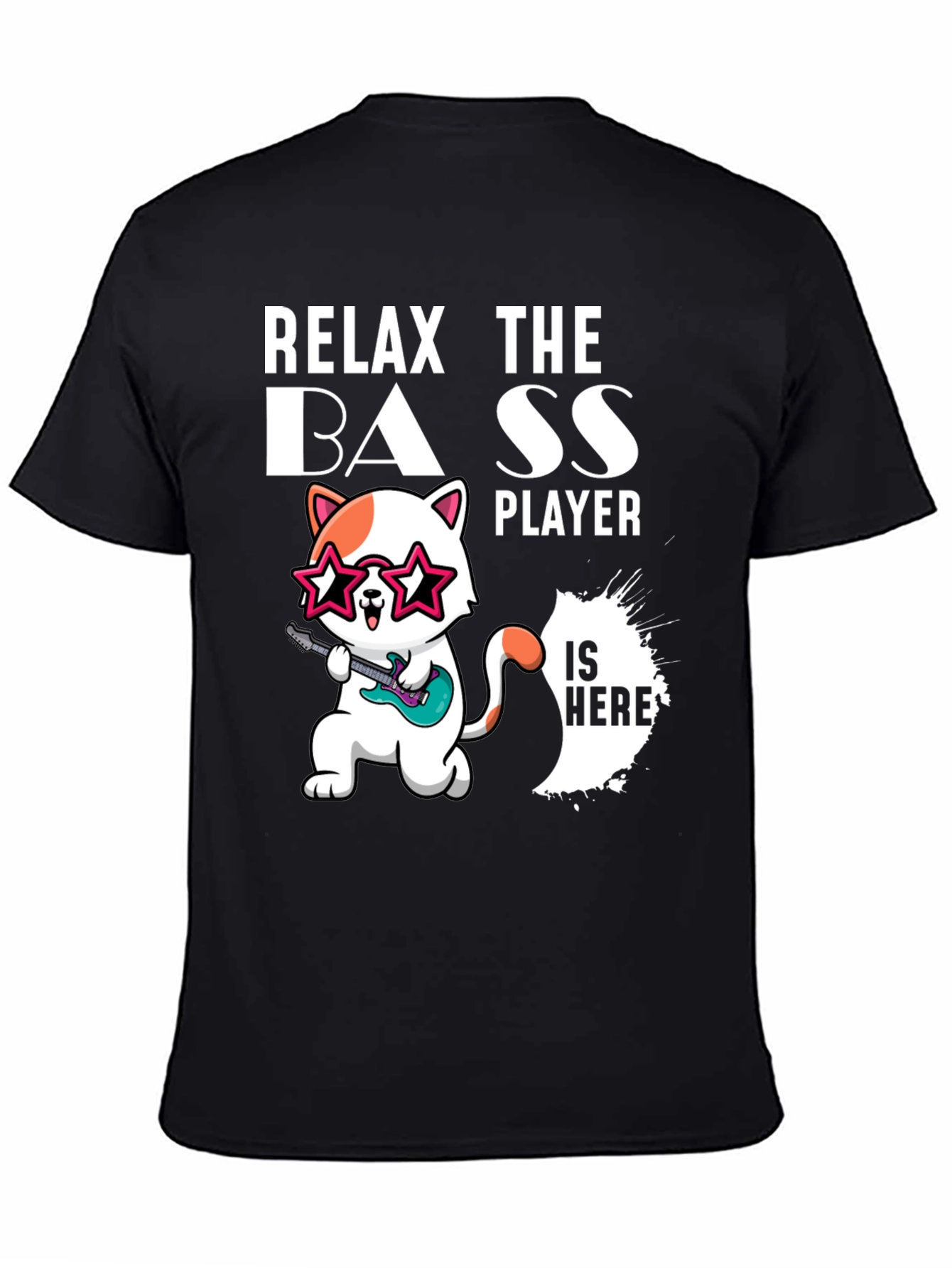 Relax The Bass Player Funny Cat T-Shirt