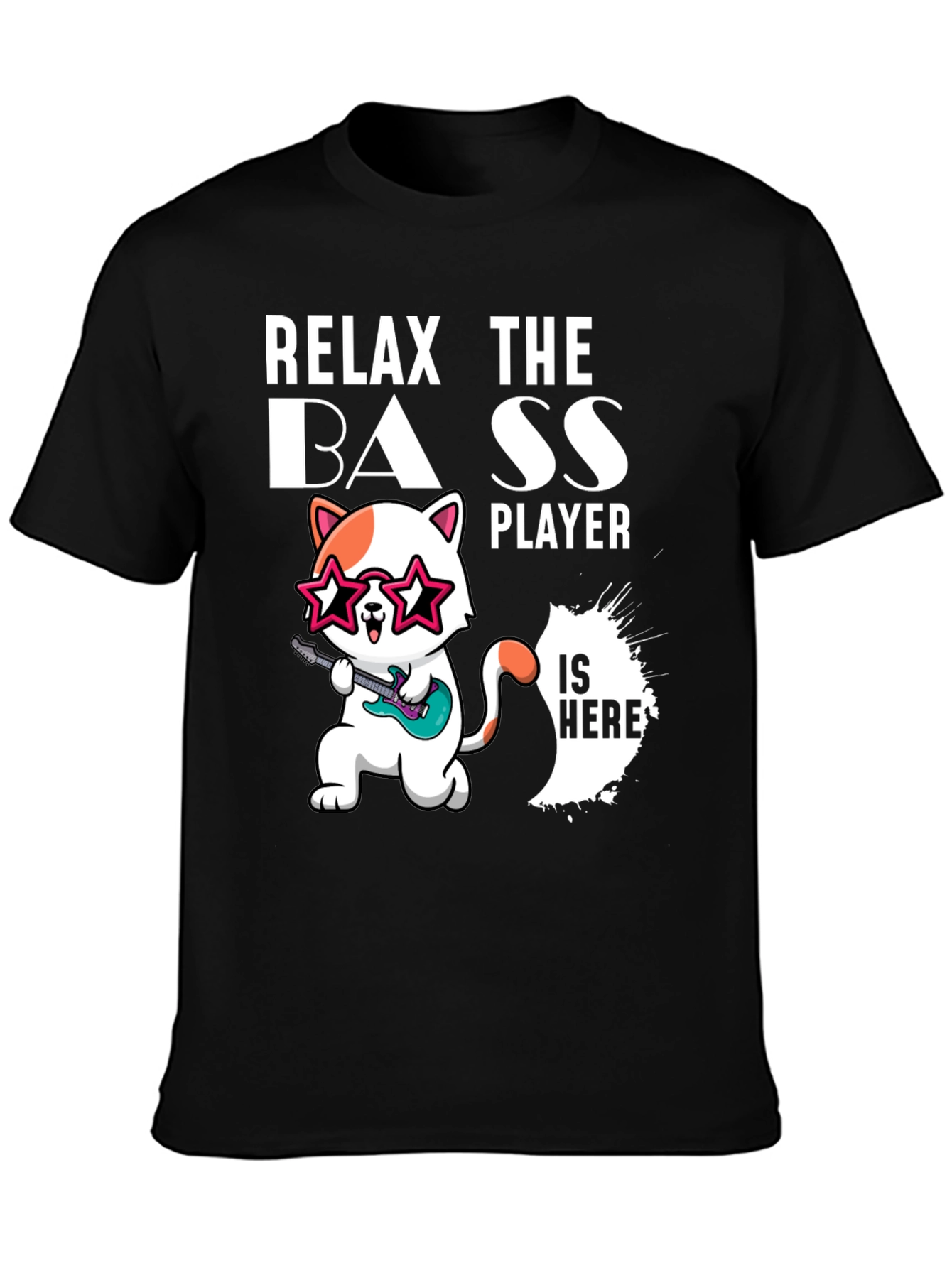 Relax The Bass Player Funny Cat T-Shirt