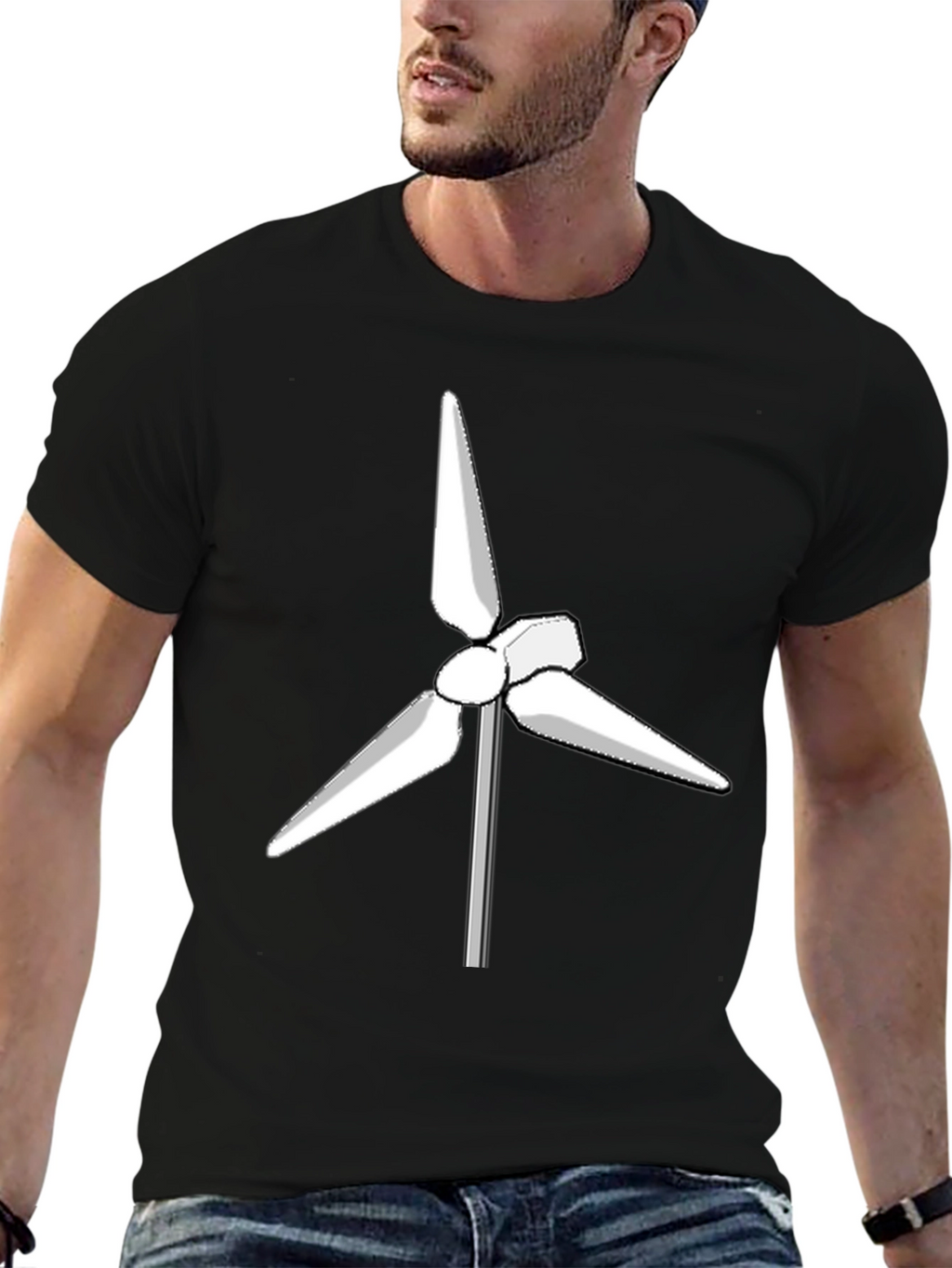Wind Turbine Graphic Tee - Eco Friendly Design