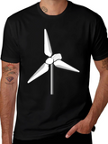 Wind Turbine Graphic Tee - Eco Friendly Design
