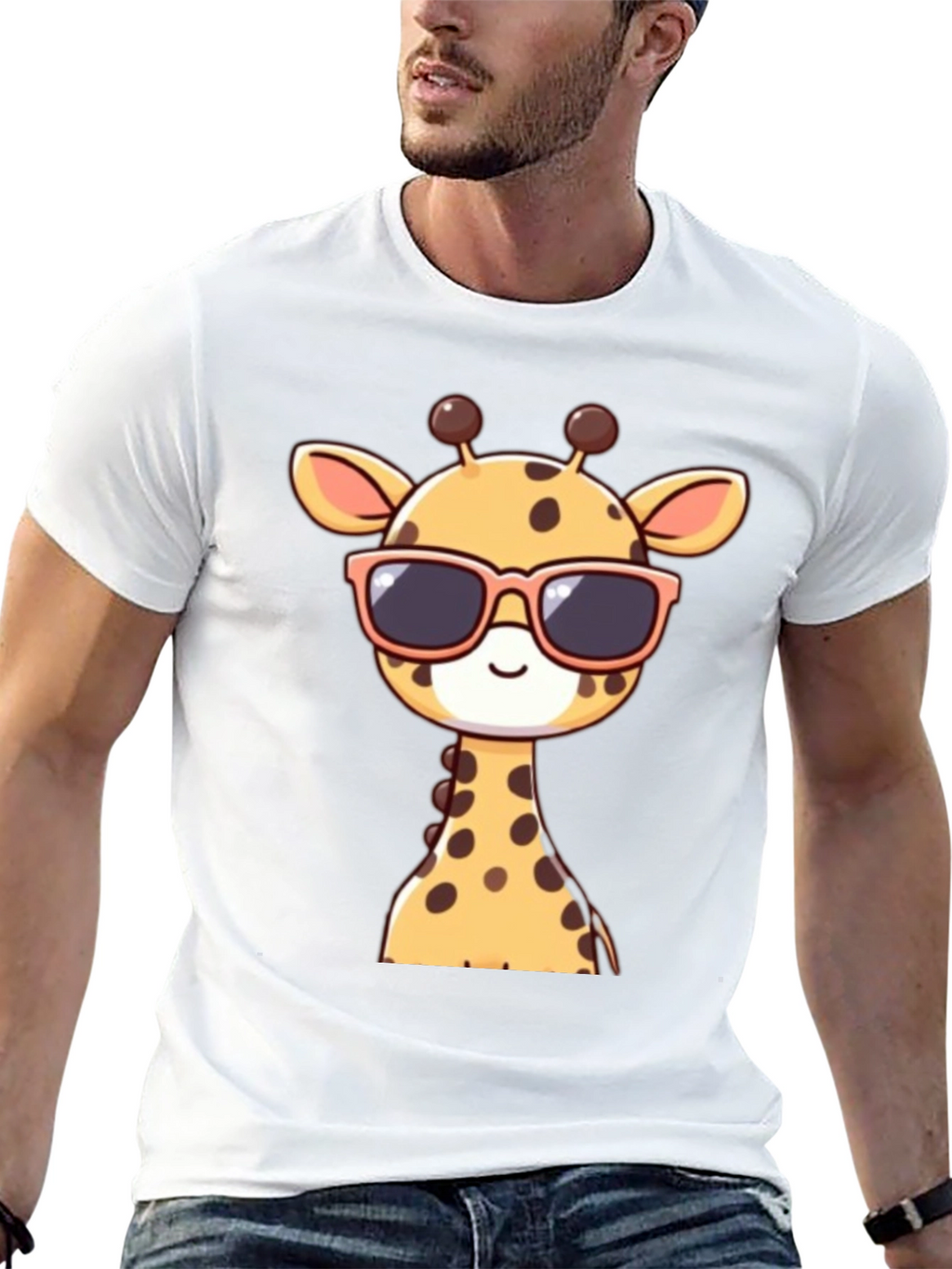 Cool Giraffe Graphic Tee - Stylish Black T-Shirt