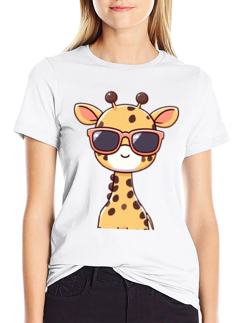 Cool Giraffe Graphic Tee - Stylish Black T-Shirt
