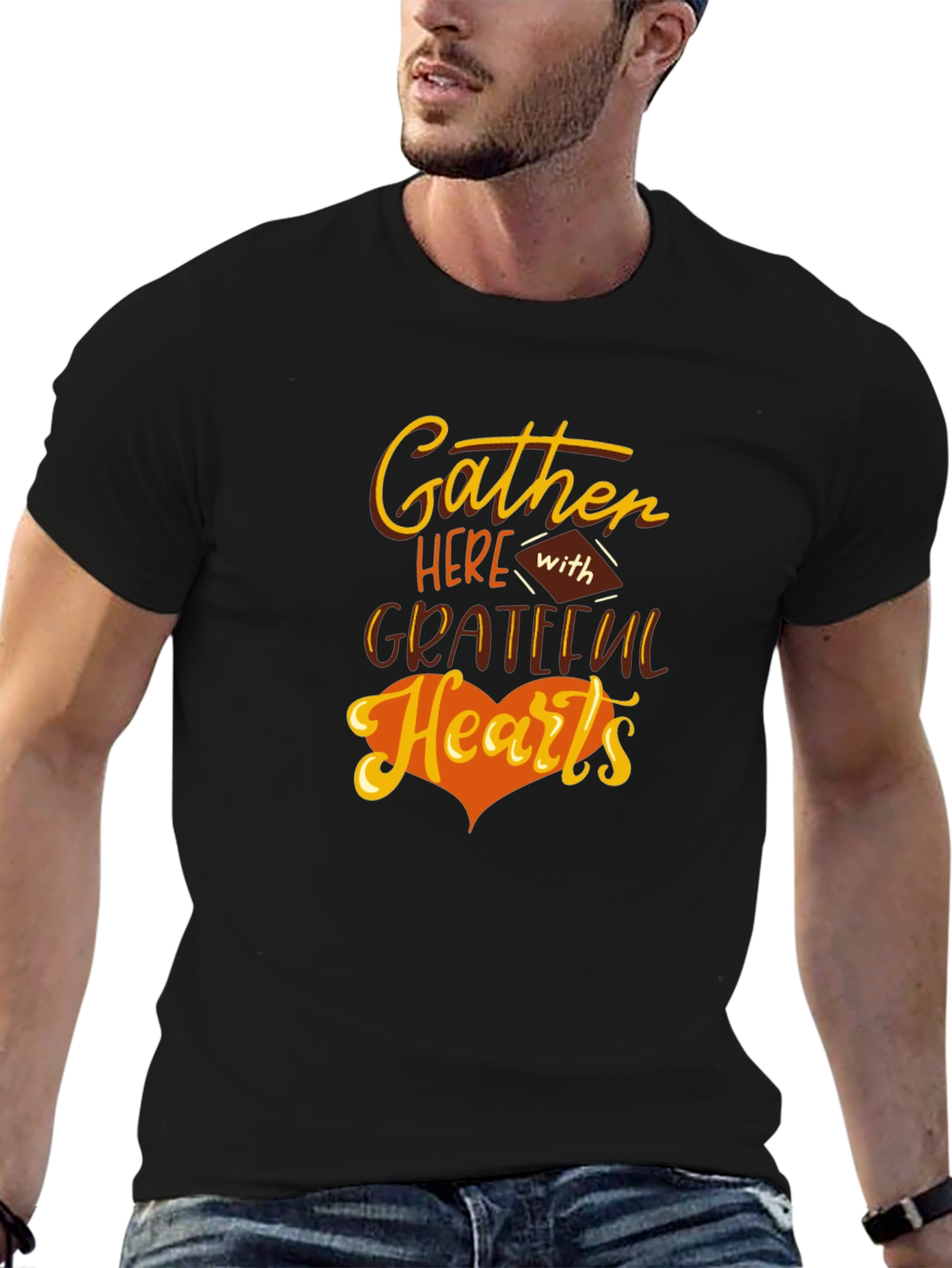 Gather Here With Grateful Hearts Thanksgiving T-Shirt