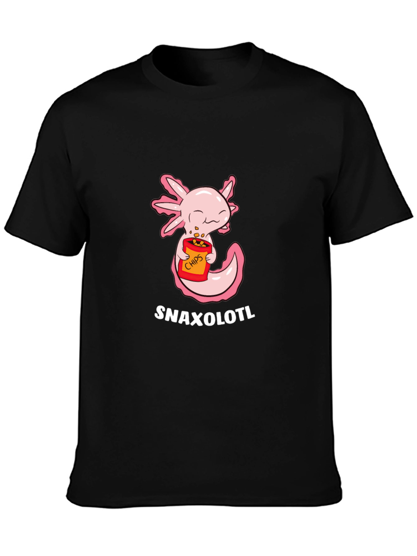 Snaxolotl T-Shirt - Cute Axolotl Eating Chips!