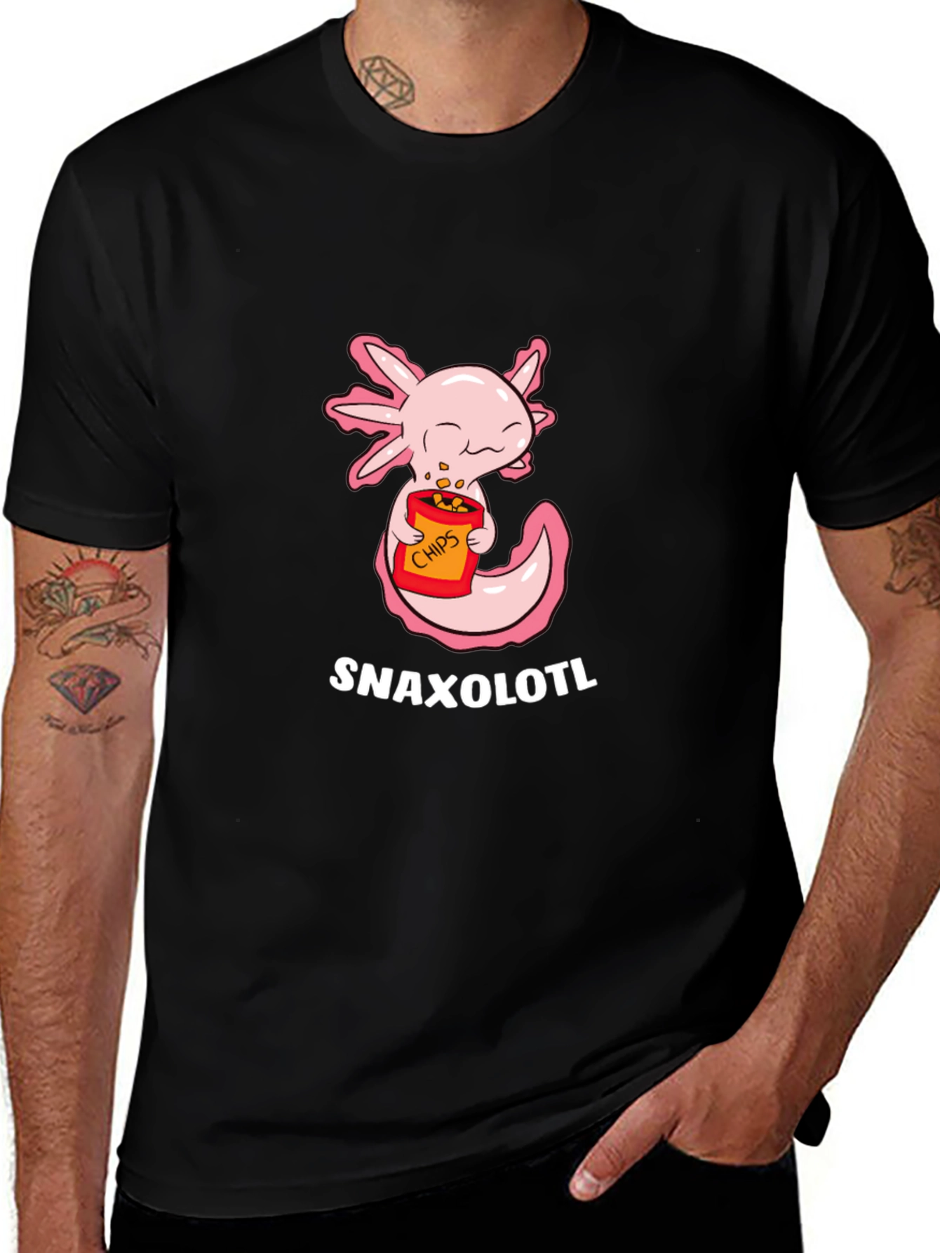 Snaxolotl T-Shirt - Cute Axolotl Eating Chips!
