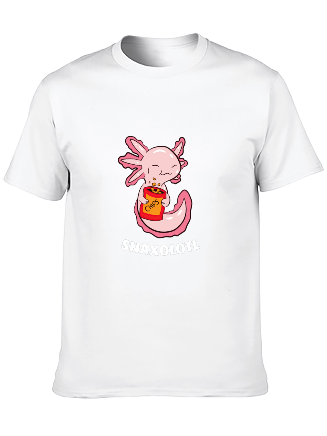 Snaxolotl T-Shirt - Cute Axolotl Eating Chips!