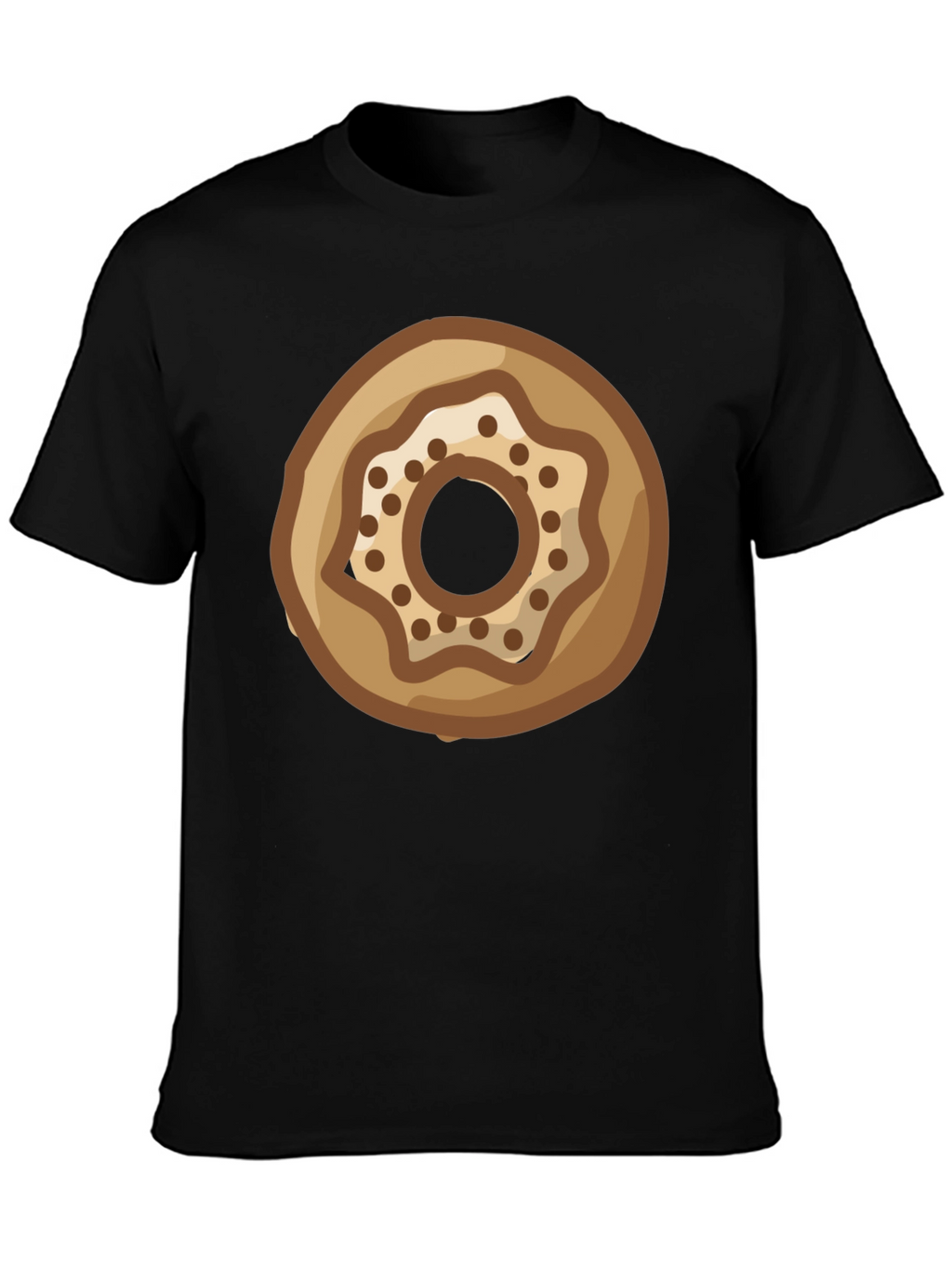 Donut Graphic Print Black T-Shirt
