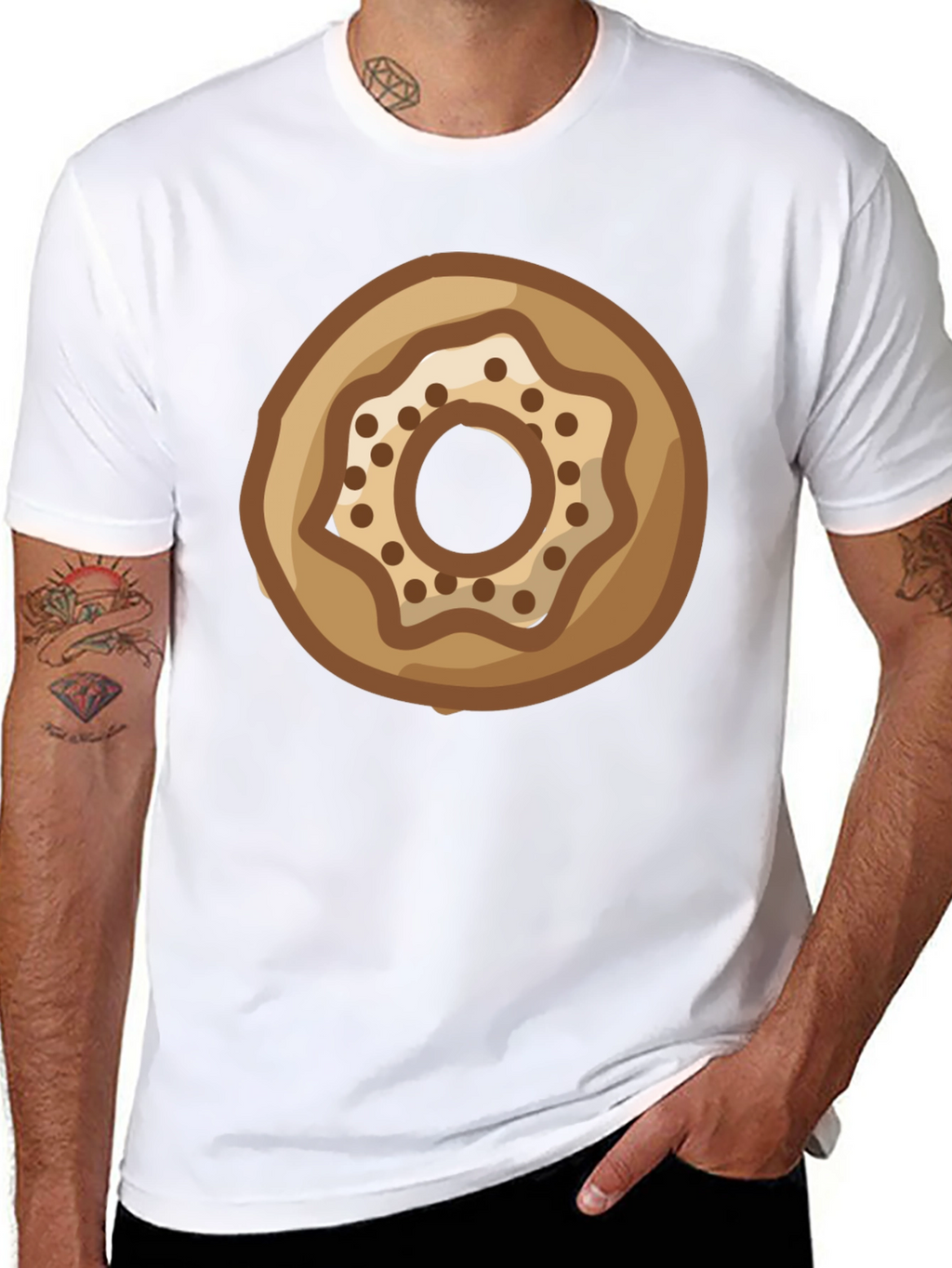 Donut Graphic Print Black T-Shirt