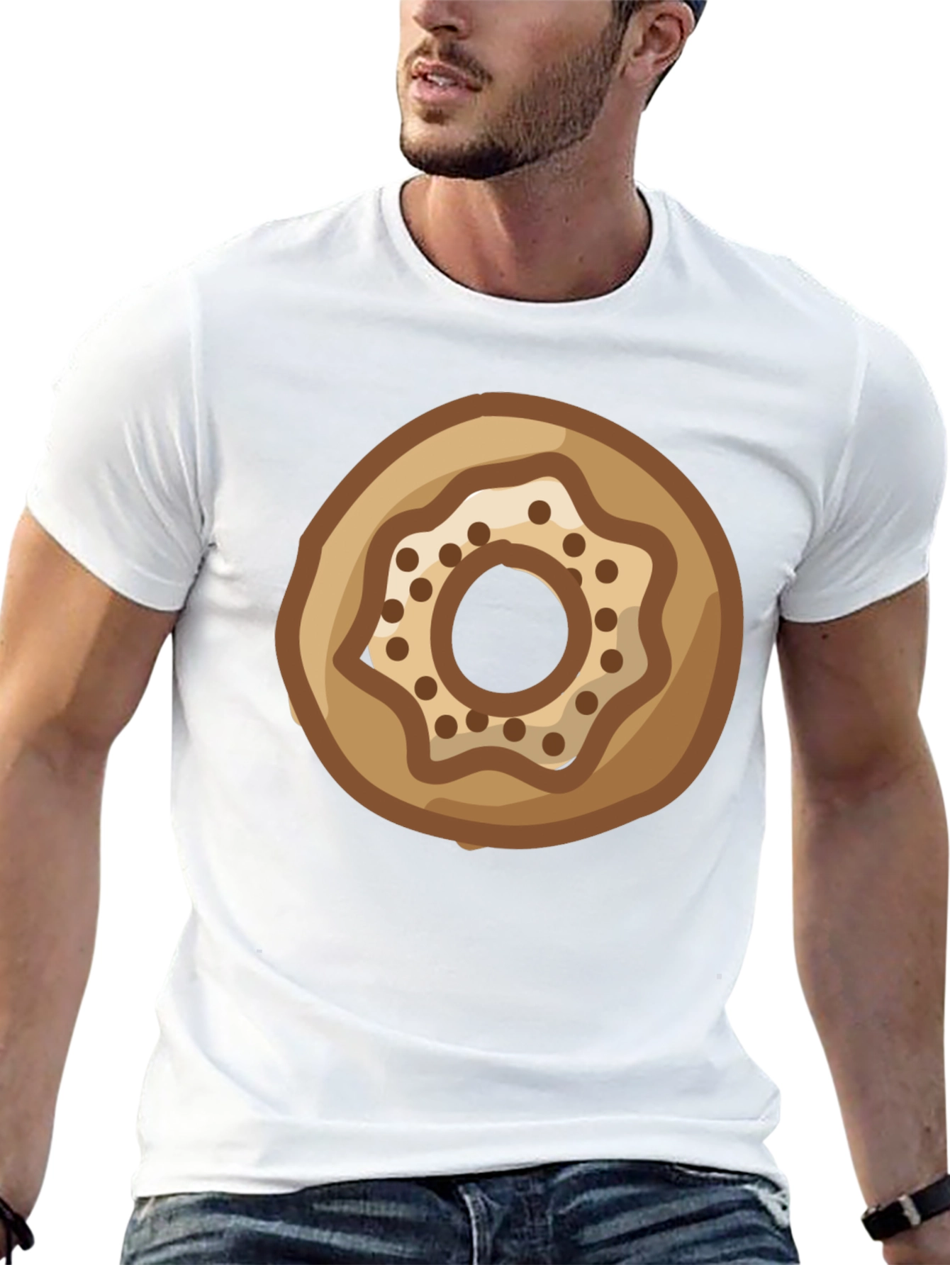 Donut Graphic Print Black T-Shirt
