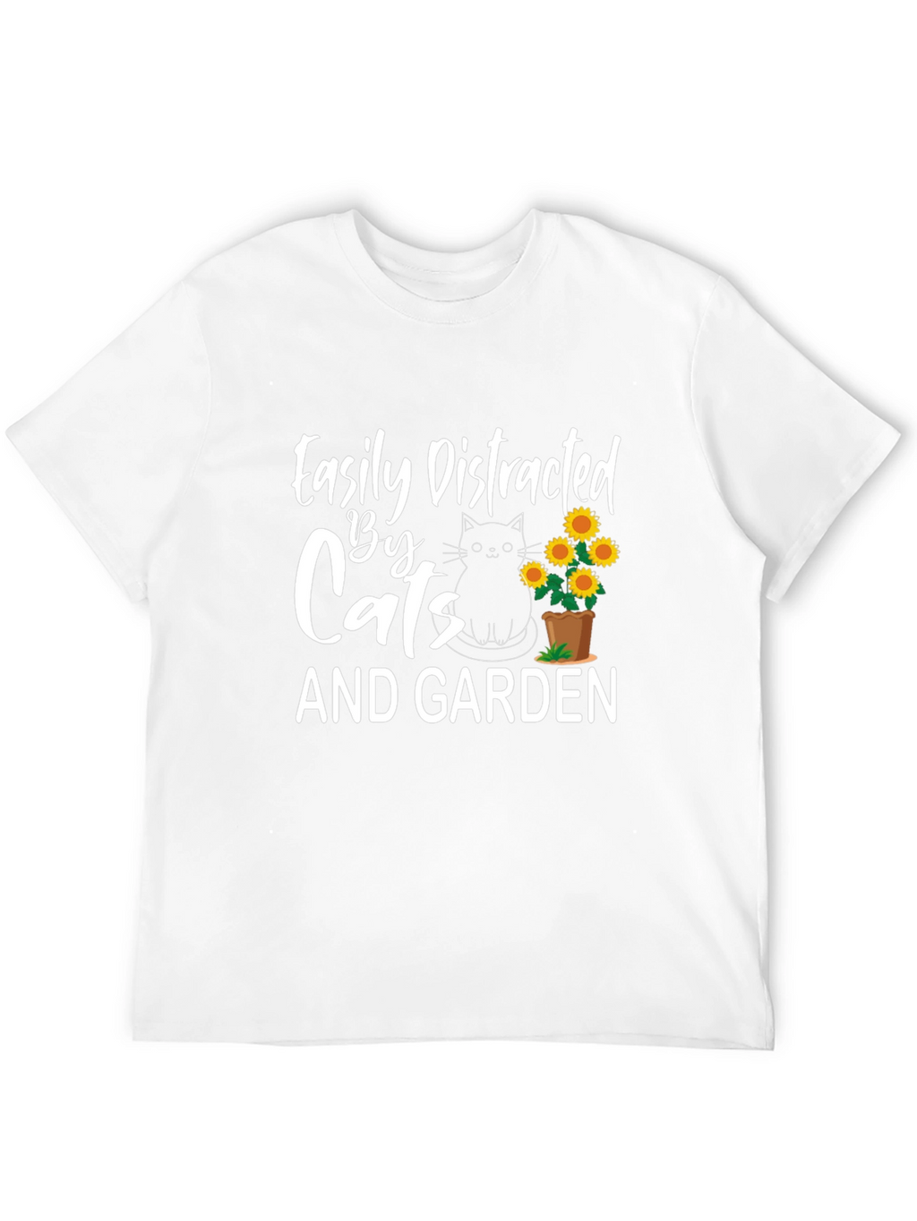 Easily Distracted by Cats and Garden T-Shirt