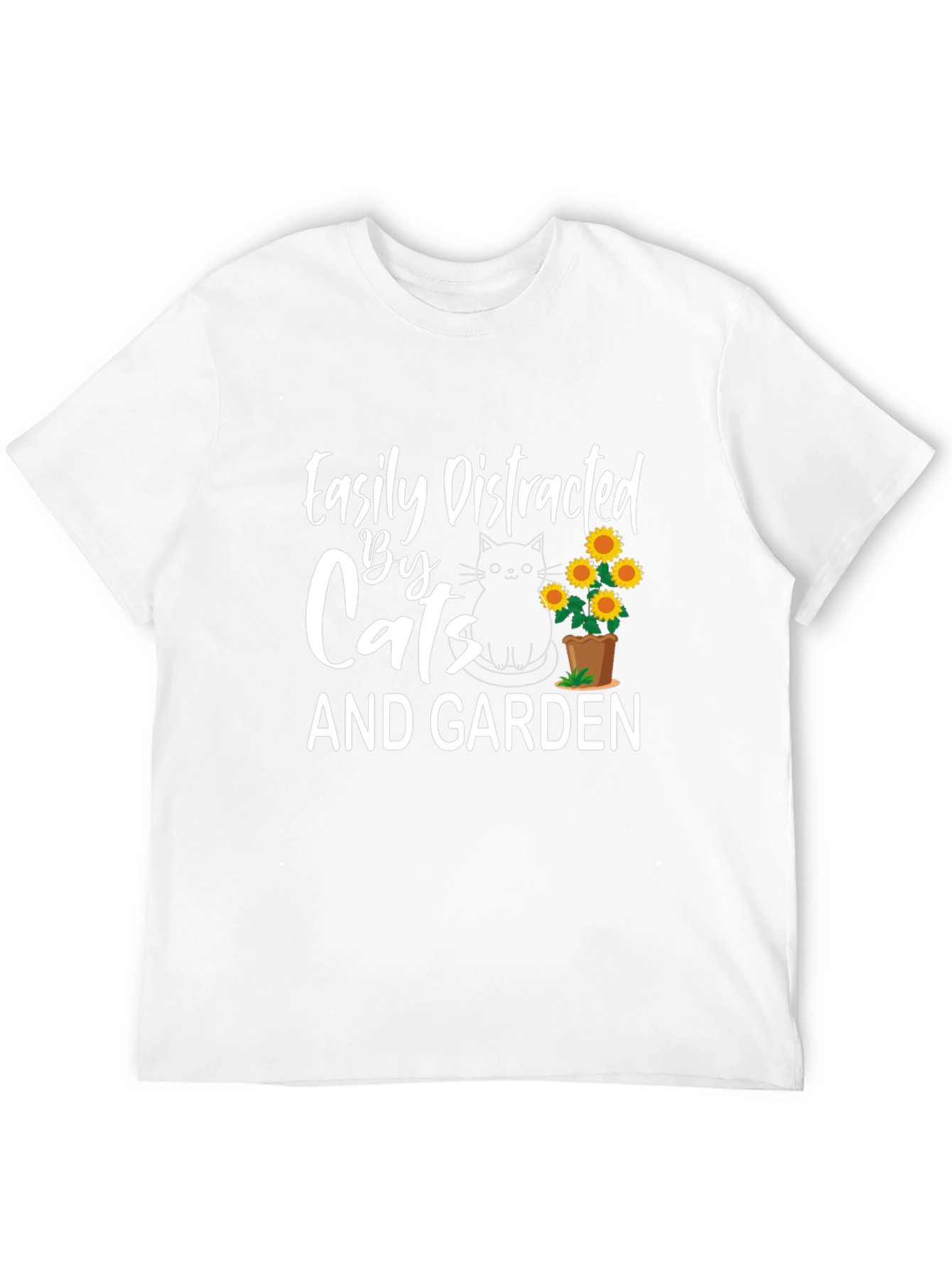 Easily Distracted by Cats and Garden T-Shirt