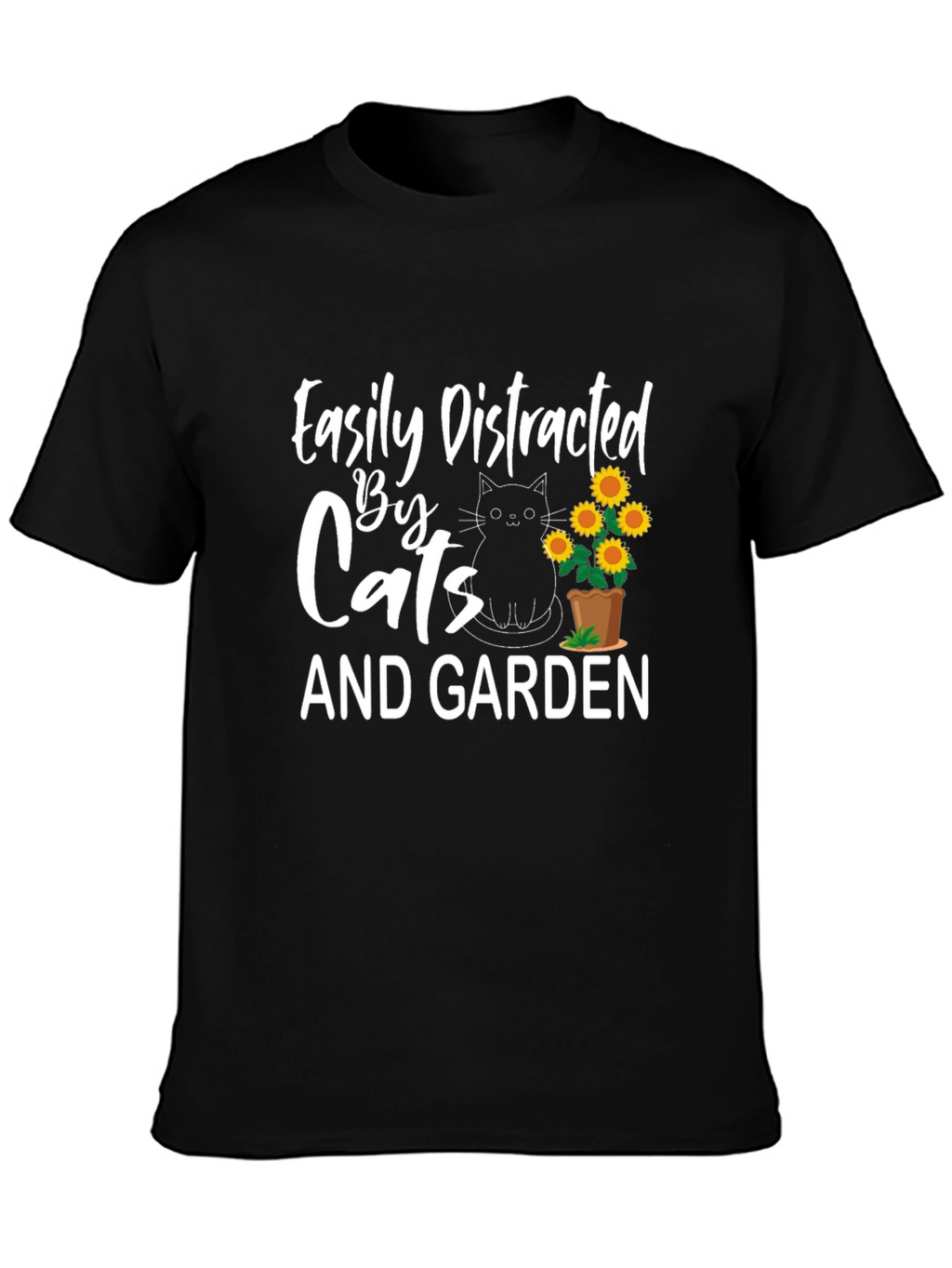 Easily Distracted by Cats and Garden T-Shirt