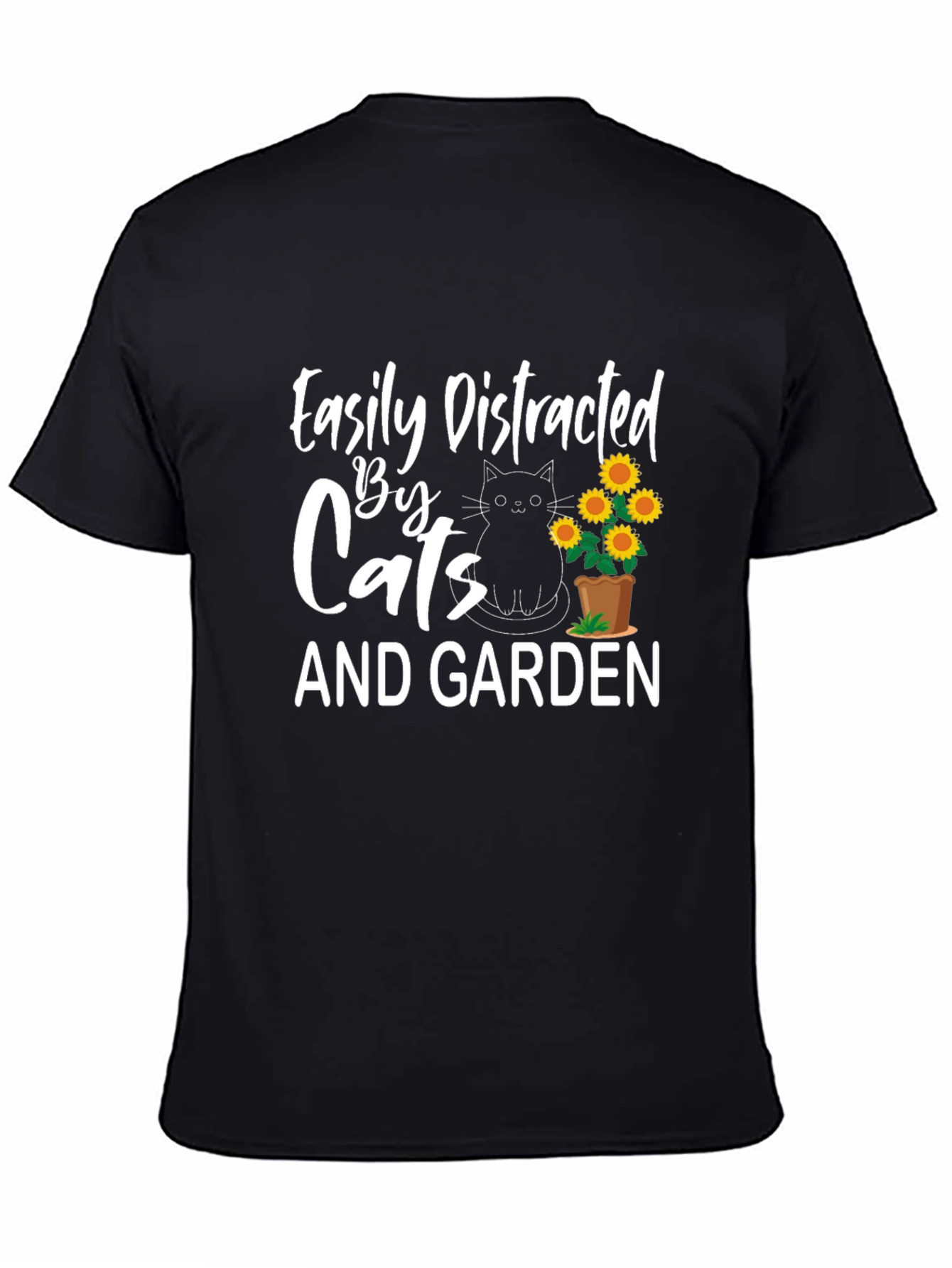 Easily Distracted by Cats and Garden T-Shirt