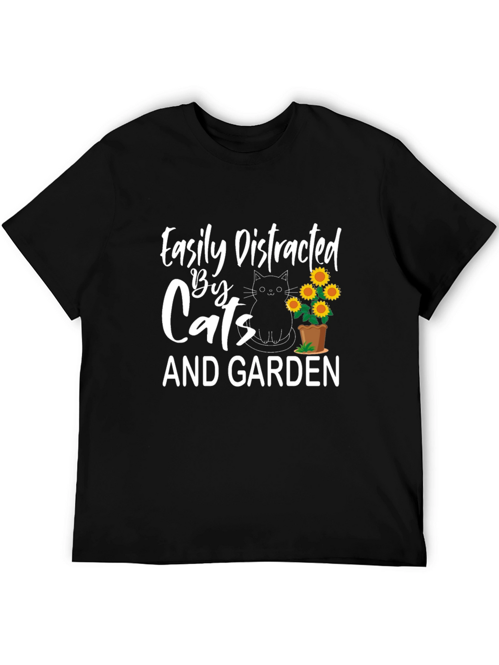 Easily Distracted by Cats and Garden T-Shirt