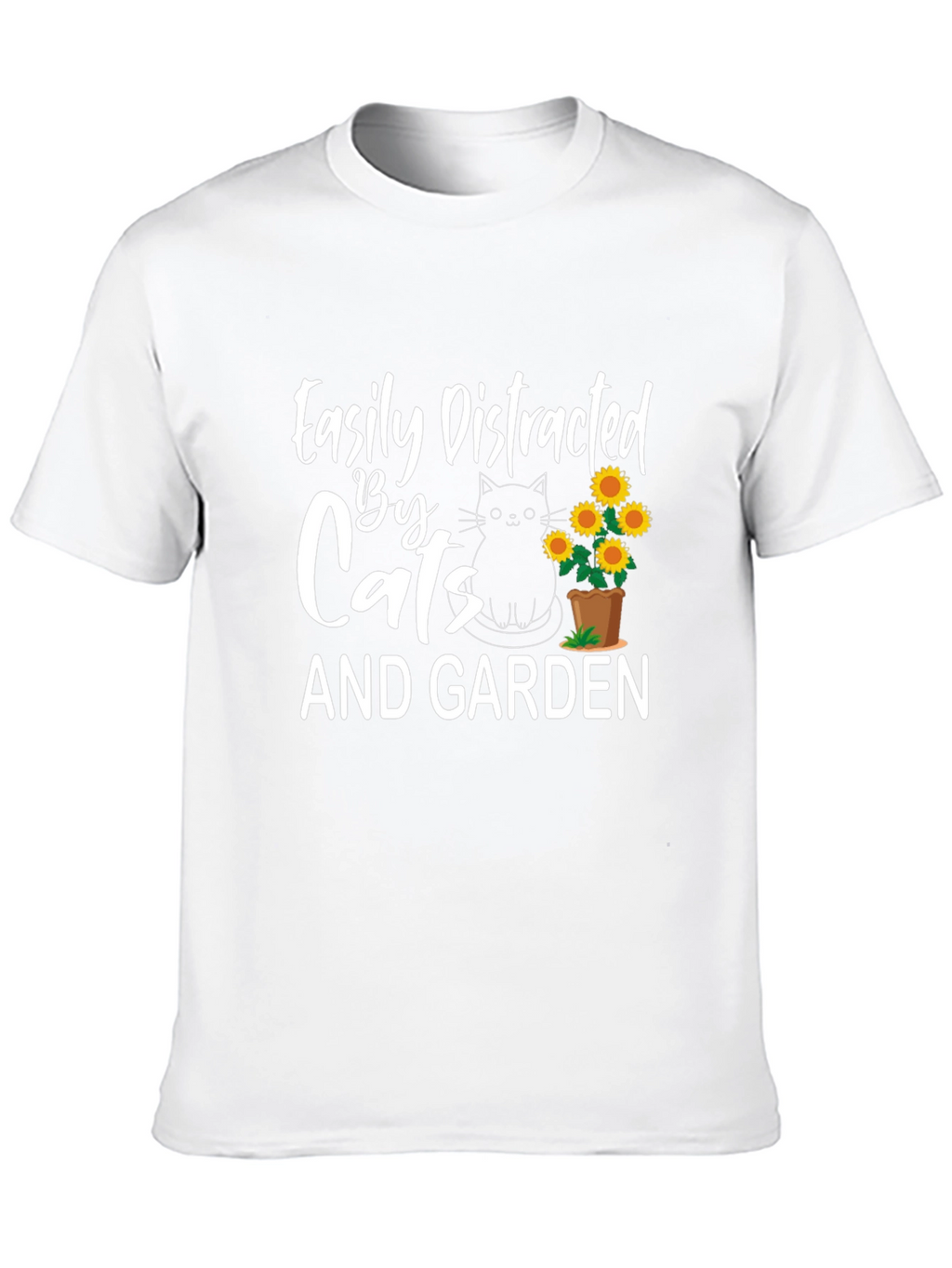 Easily Distracted by Cats and Garden T-Shirt