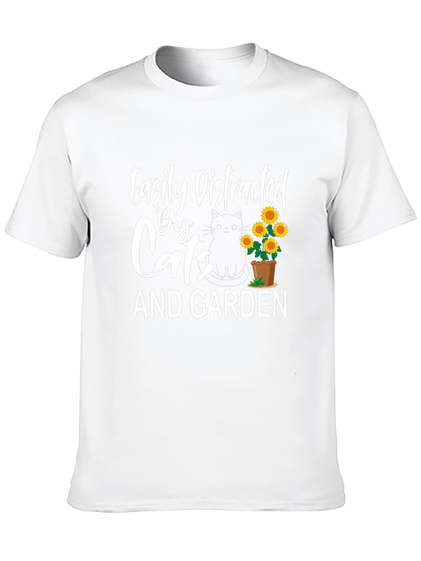 Easily Distracted by Cats and Garden T-Shirt
