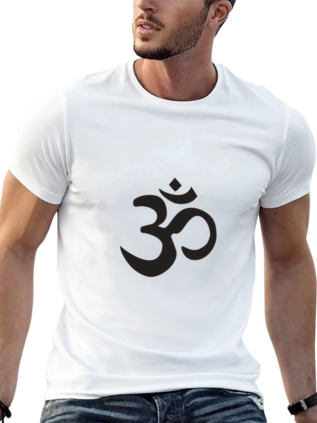 Mens Black Om Symbol T-Shirt
