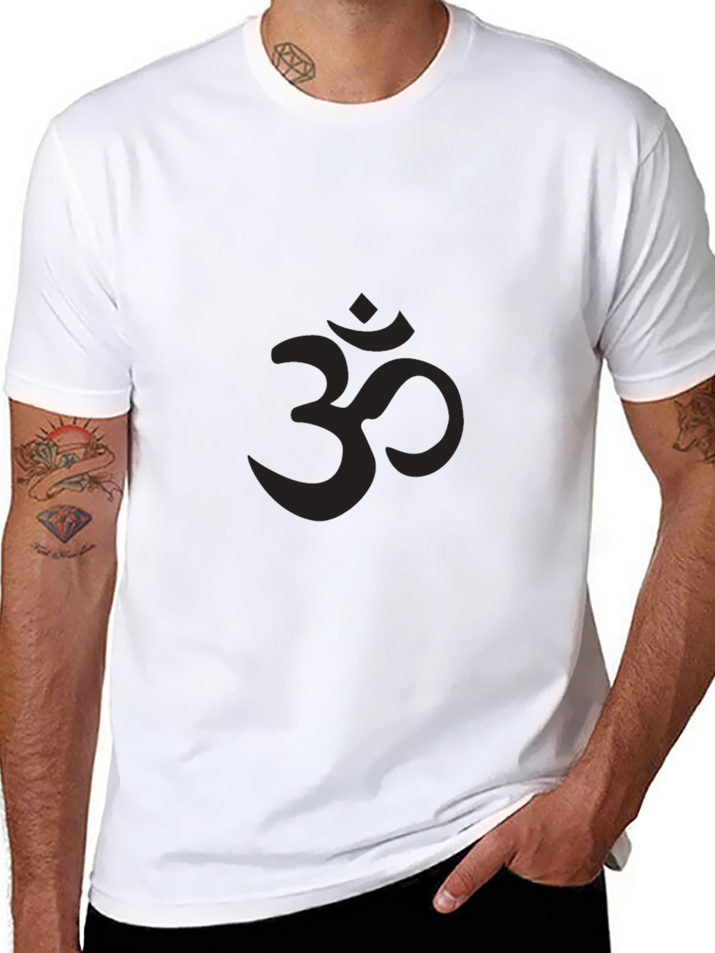 Mens Black Om Symbol T-Shirt