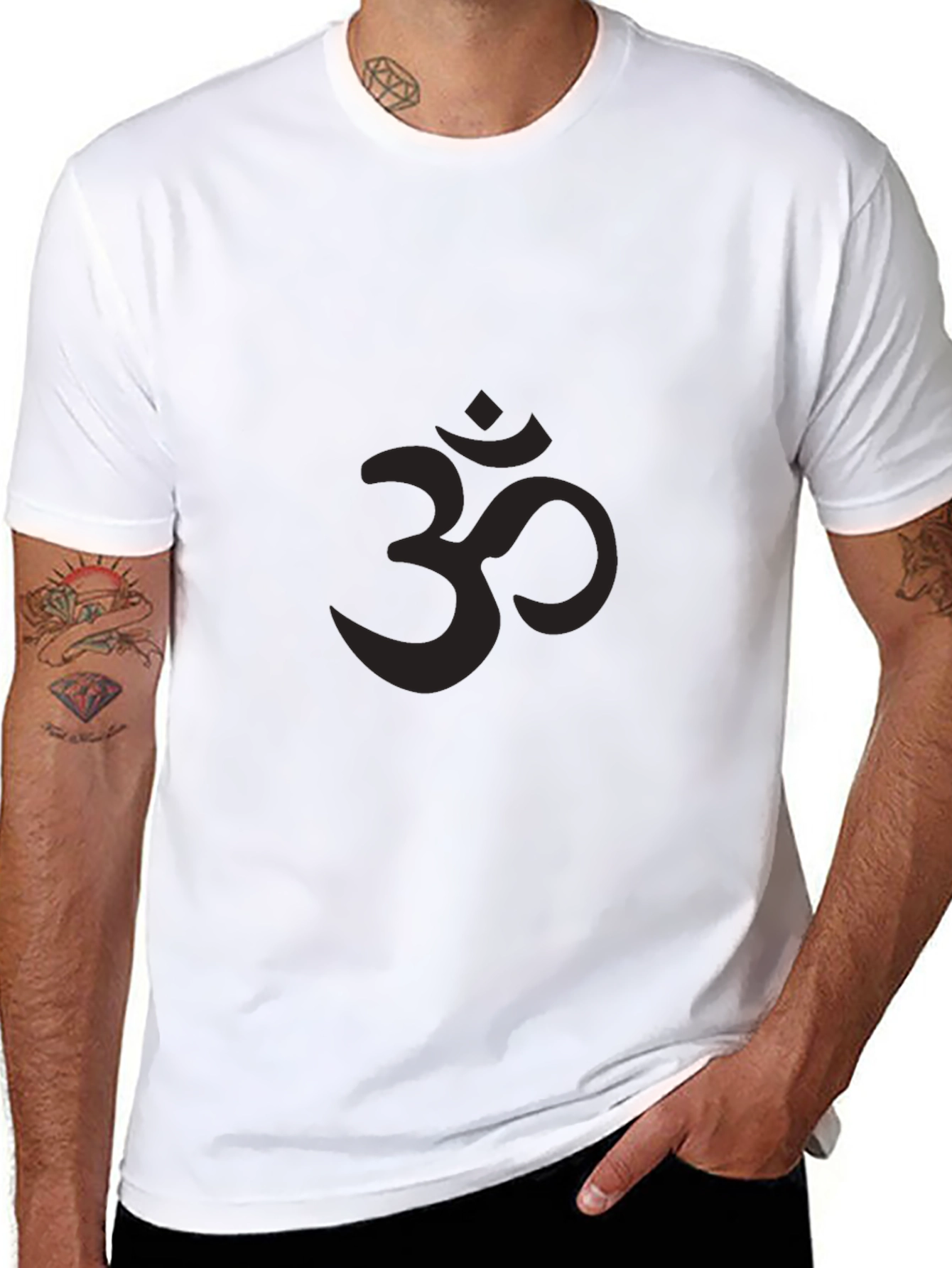 Mens Black Om Symbol T-Shirt