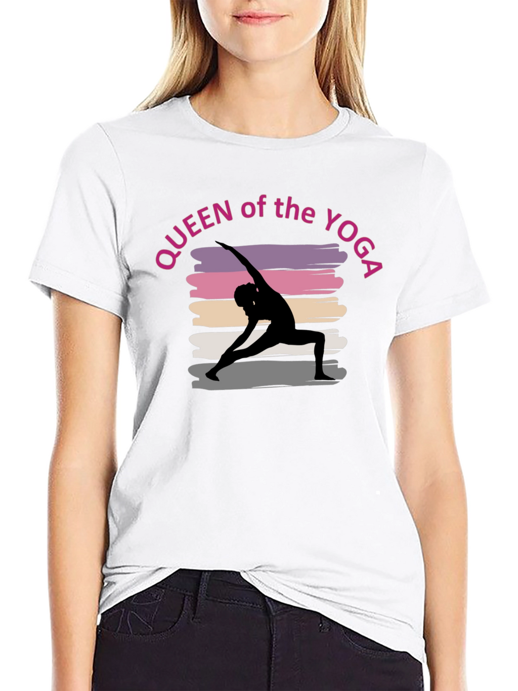 Queen of the Yoga T-Shirt - Stylish Black Tee