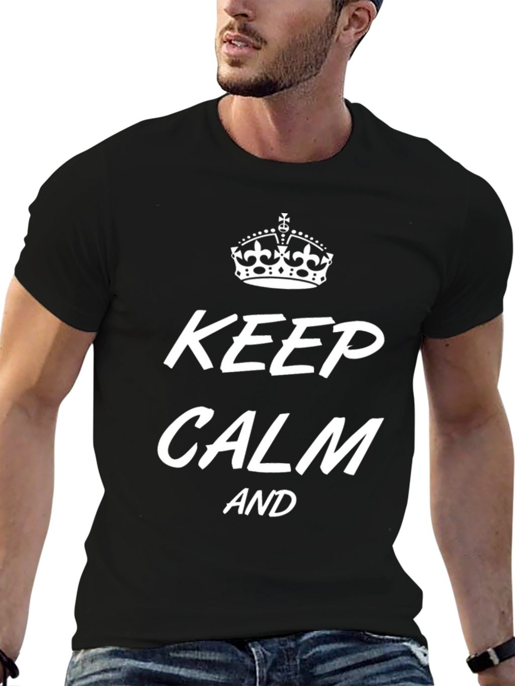 Keep Calm T-Shirt - Crown Graphic Print