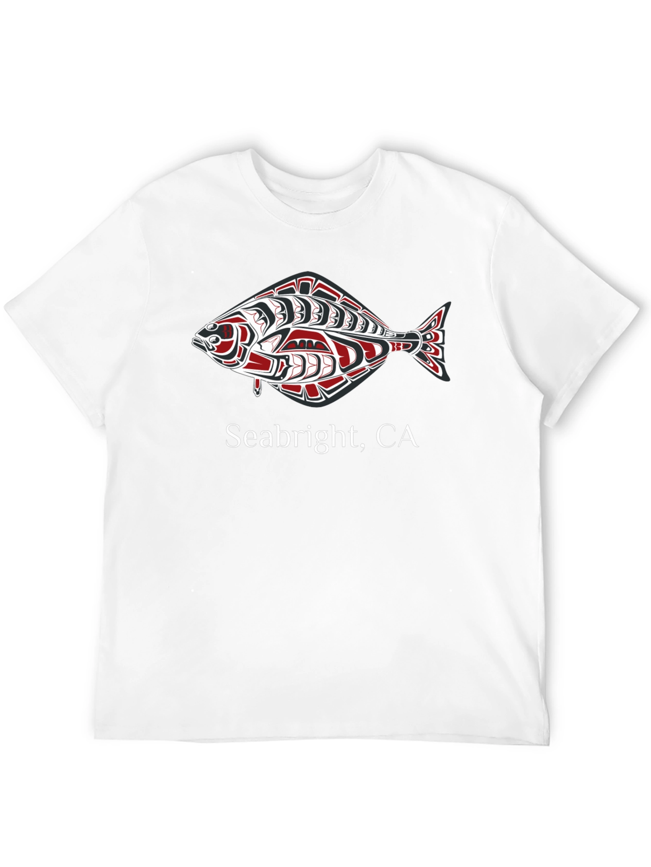 Seabright CA Graphic Tee - Native Art Fish Design