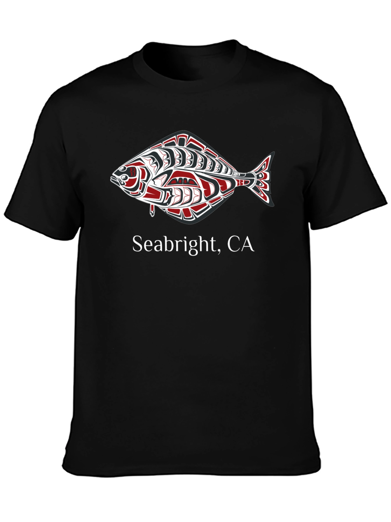 Seabright CA Graphic Tee - Native Art Fish Design