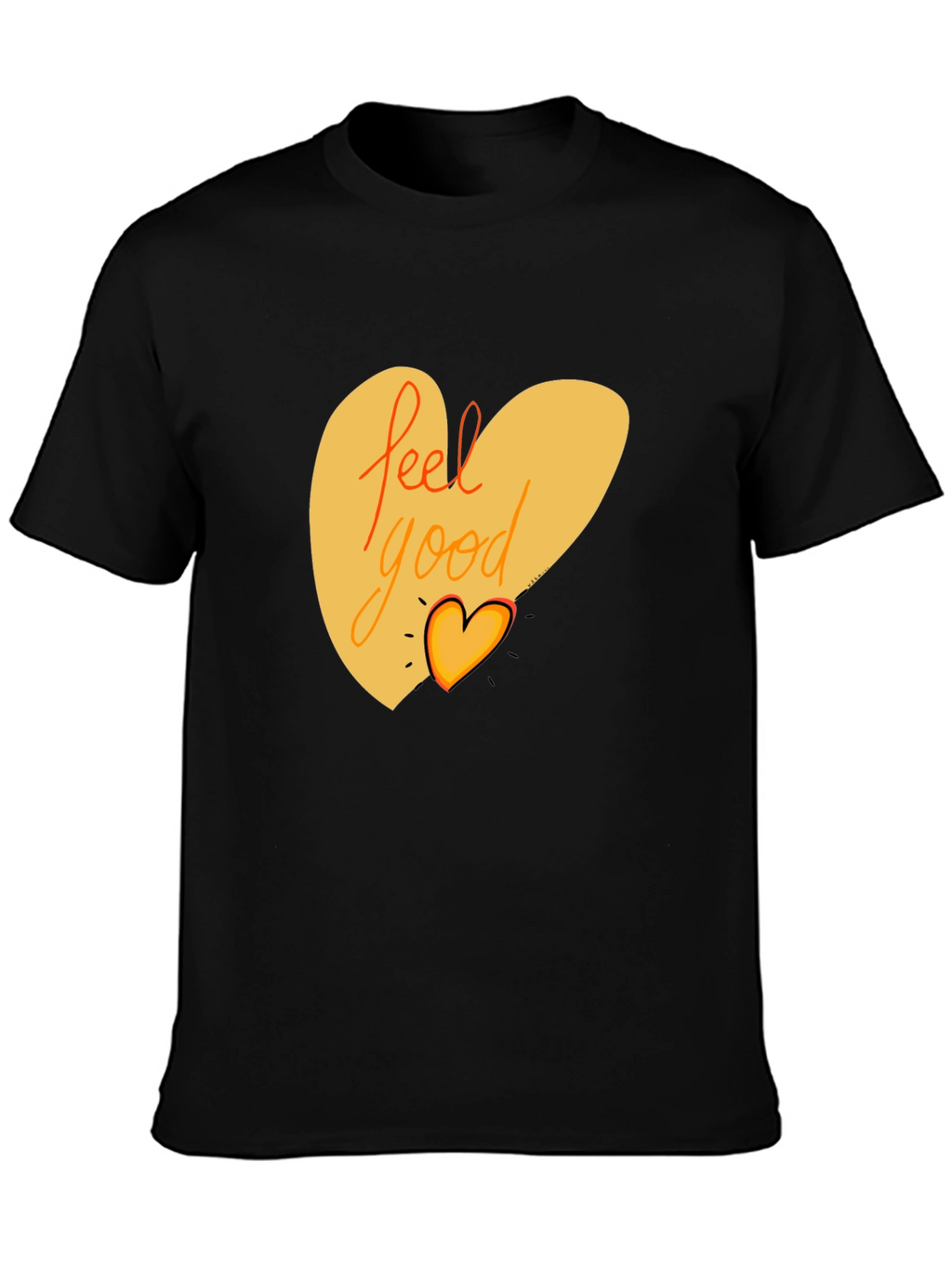 Feel Good Graphic Tee - Black Cotton Blend Shirt