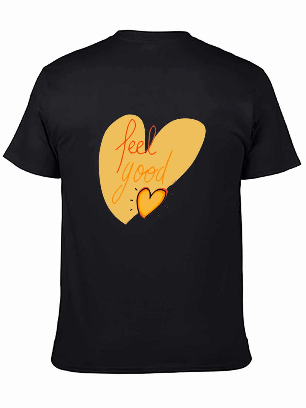 Feel Good Graphic Tee - Black Cotton Blend Shirt