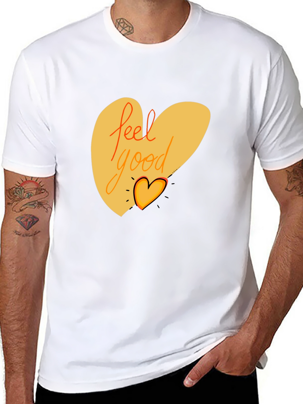 Feel Good Graphic Tee - Black Cotton Blend Shirt