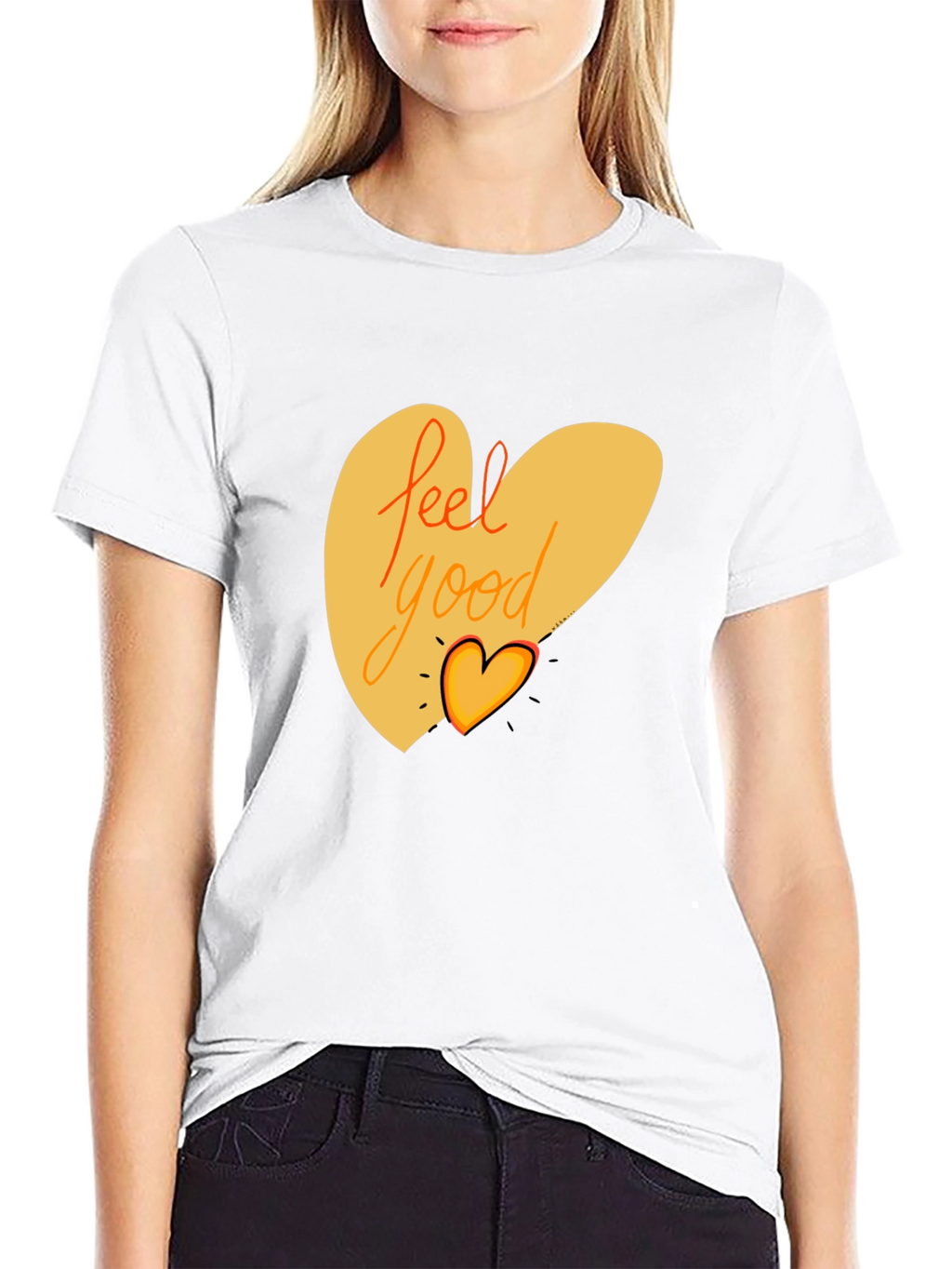 Feel Good Graphic Tee - Black Cotton Blend Shirt