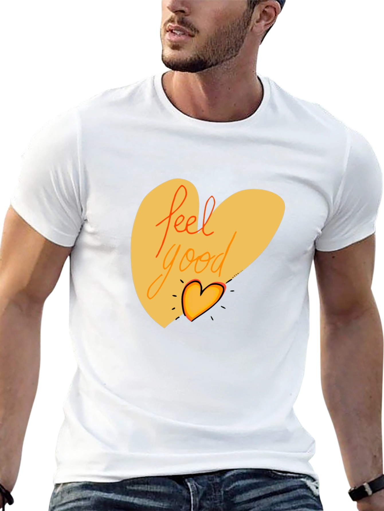 Feel Good Graphic Tee - Black Cotton Blend Shirt