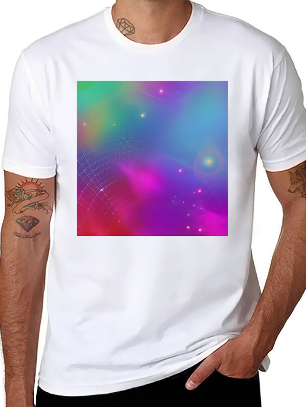 Galaxy Print Black Tee