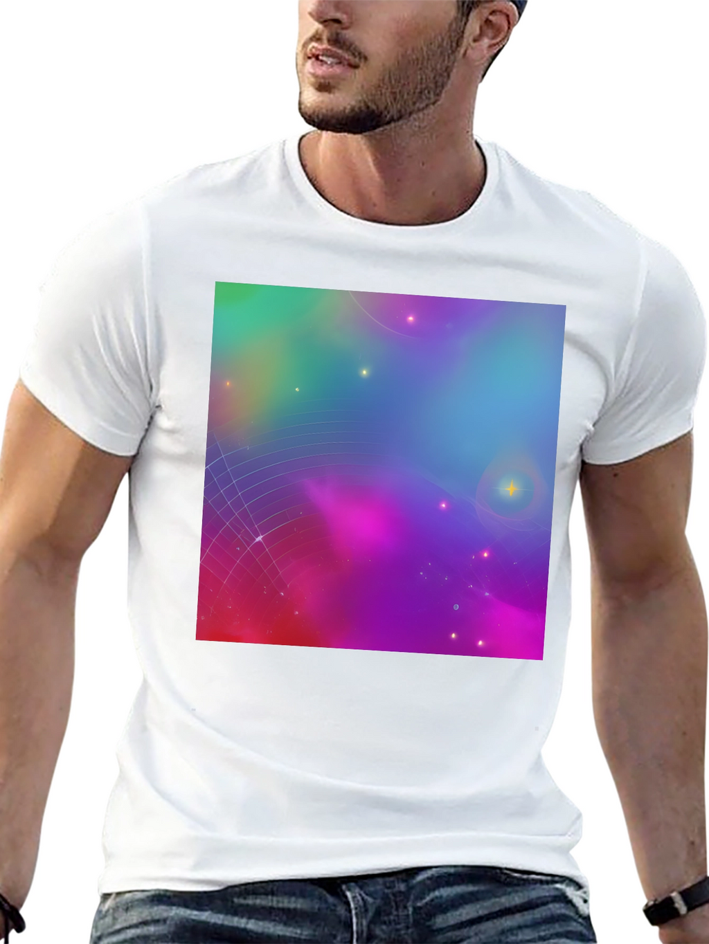 Galaxy Print Black Tee