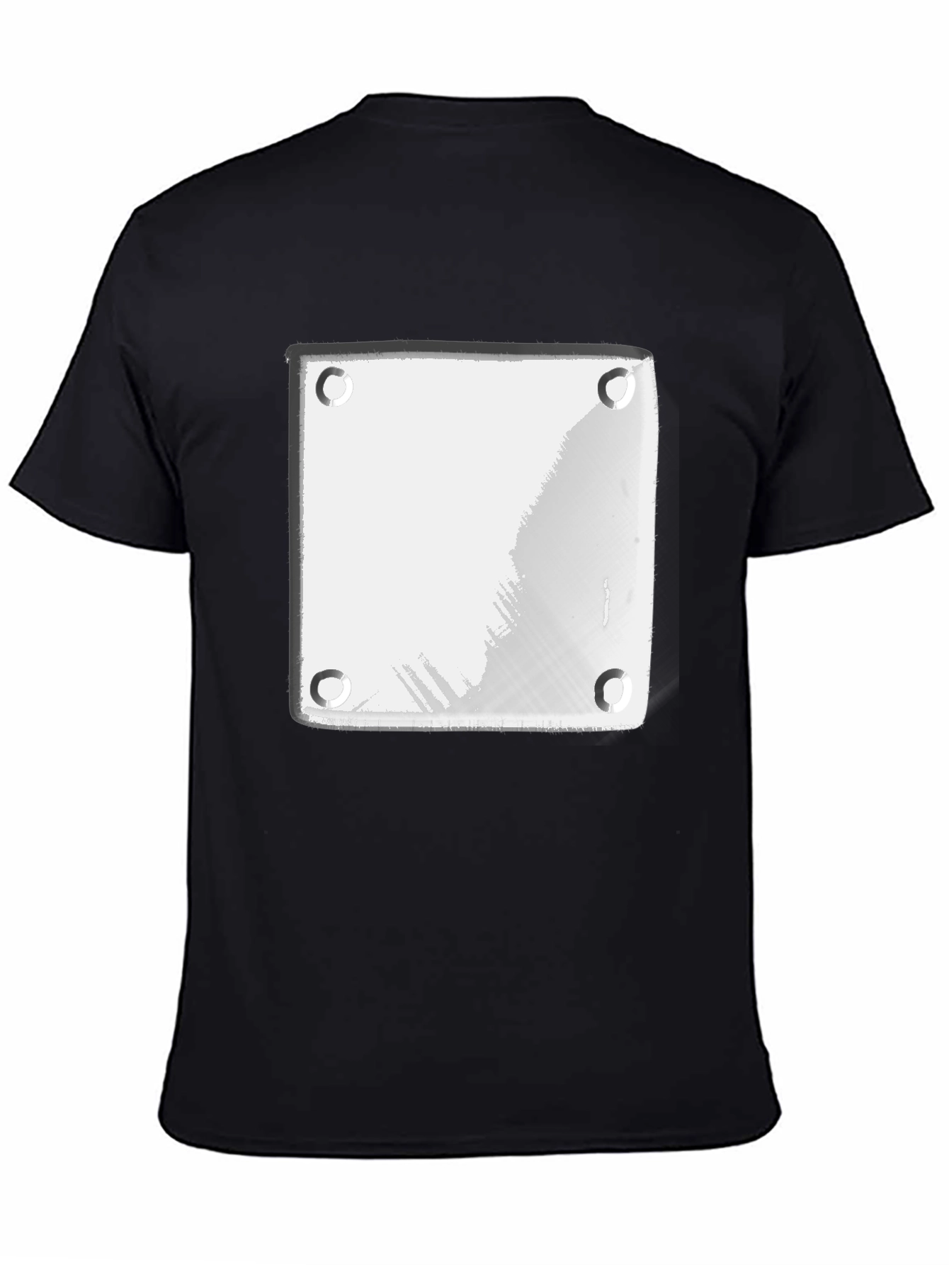 Modern Black T-Shirt with White Plate Graphic