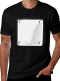 Modern Black T-Shirt with White Plate Graphic