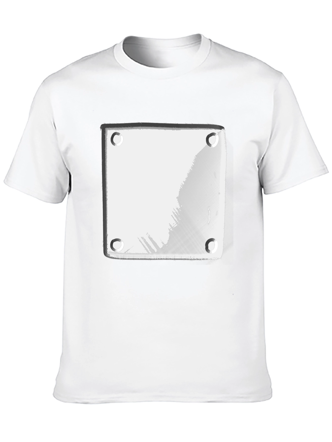 Modern Black T-Shirt with White Plate Graphic