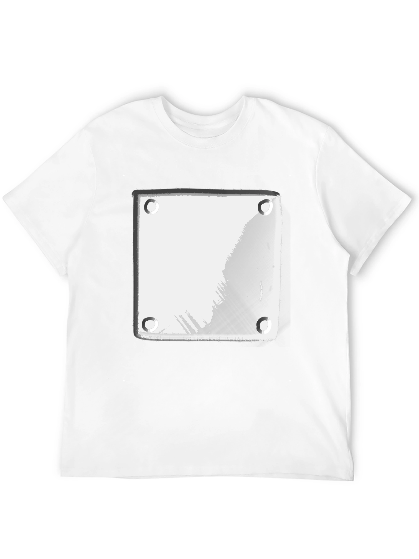 Modern Black T-Shirt with White Plate Graphic