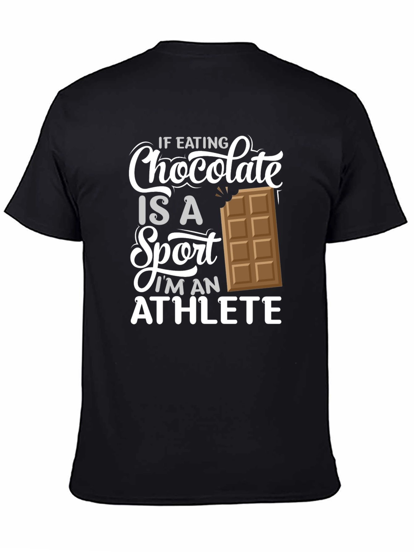 Chocolate Sport Athlete Black Graphic T-Shirt