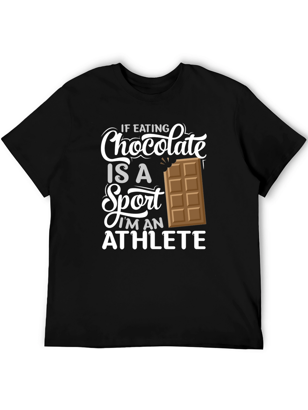 Chocolate Sport Athlete Black Graphic T-Shirt