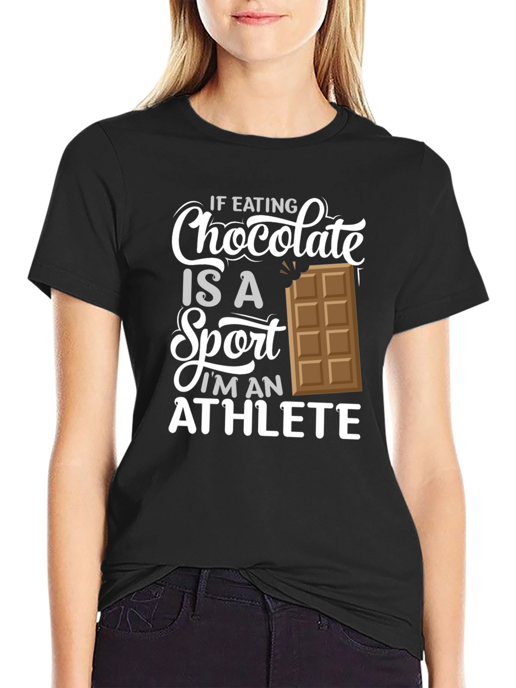 Chocolate Sport Athlete Black Graphic T-Shirt