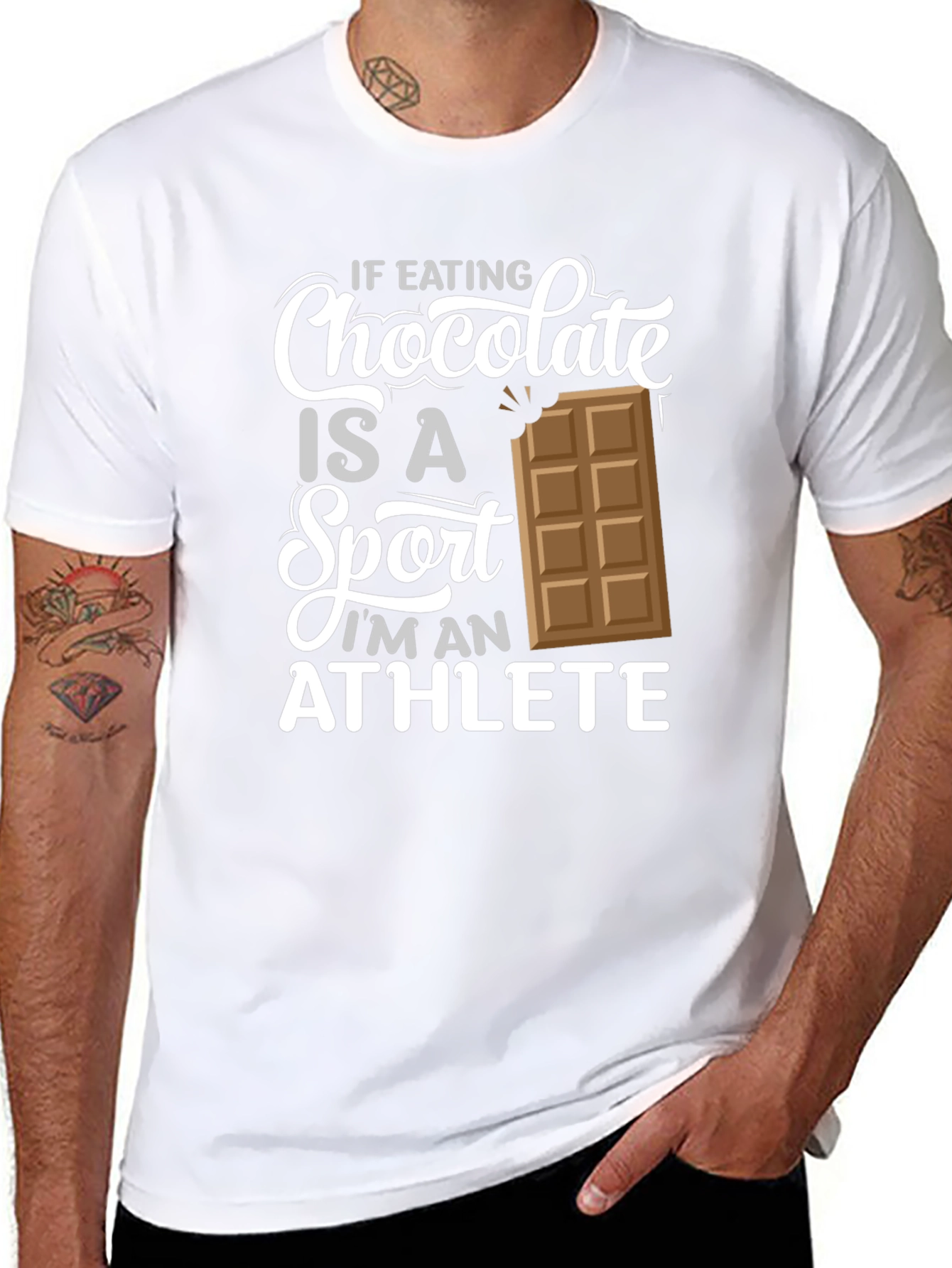 Chocolate Sport Athlete Black Graphic T-Shirt