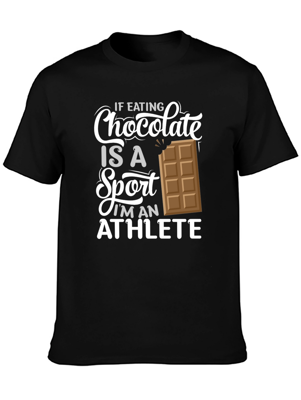Chocolate Sport Athlete Black Graphic T-Shirt