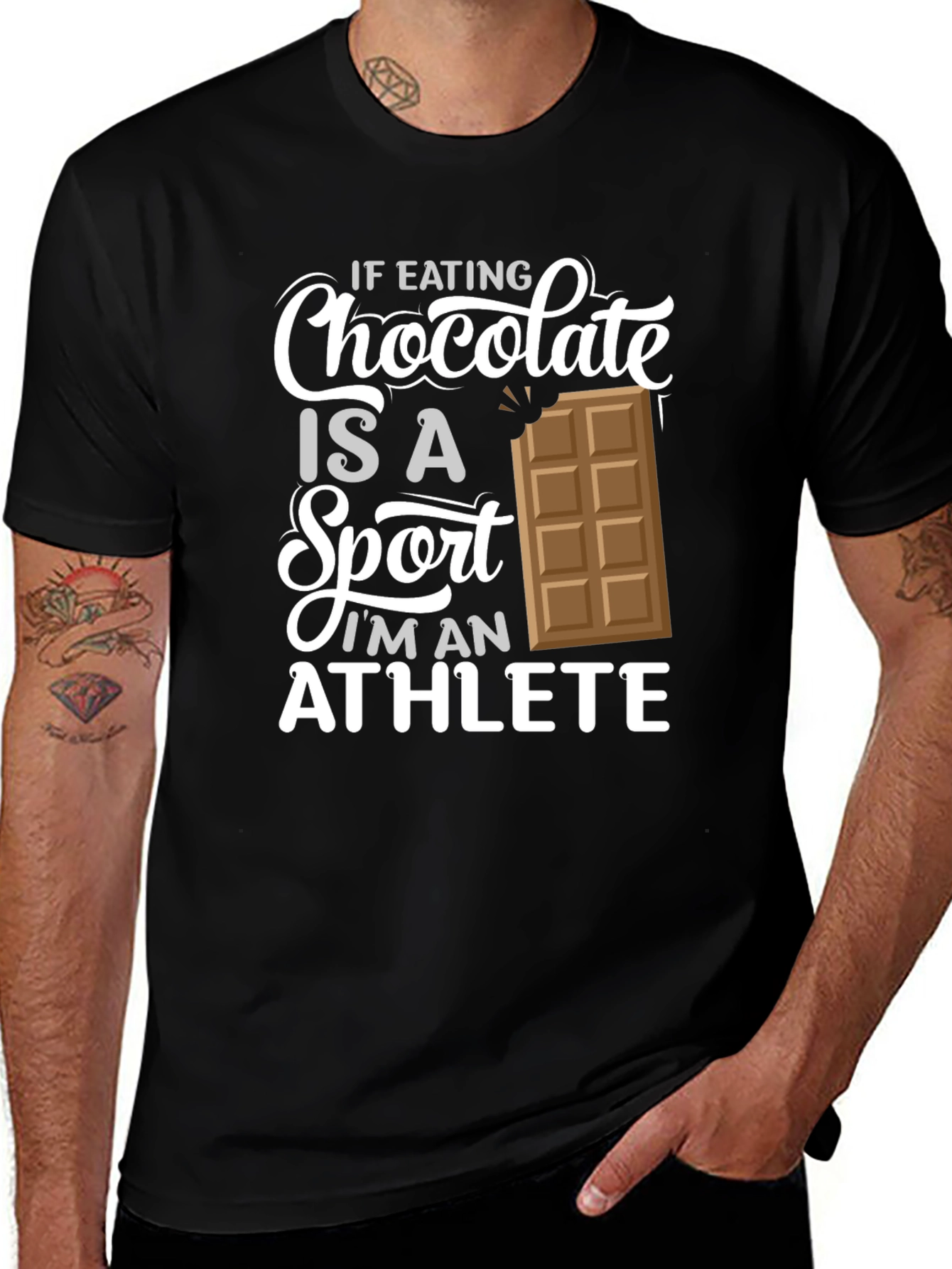 Chocolate Sport Athlete Black Graphic T-Shirt